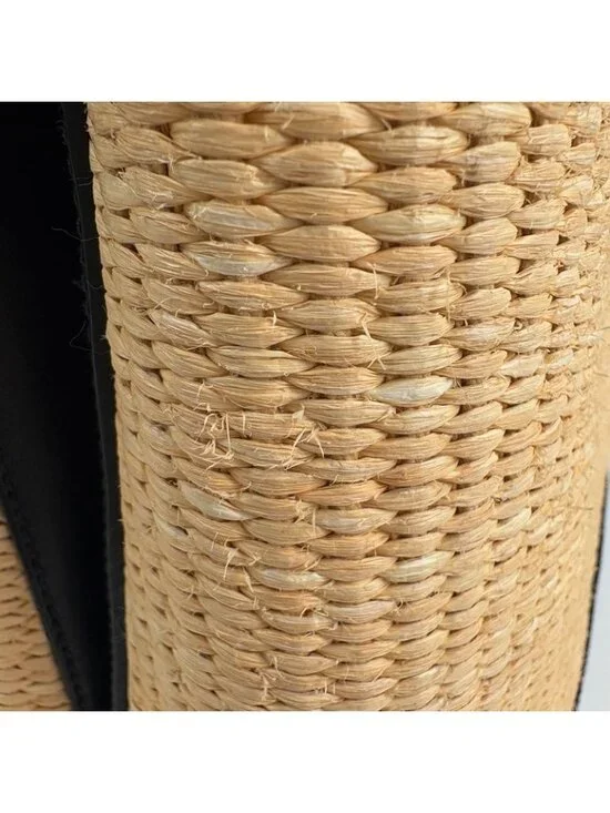 Prada Pannier Logo 2-Way Shoulder Bag Straw Beige Black - Picture 4 of 8